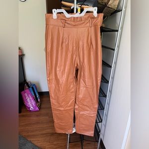 Shein brown leather pants